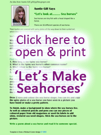 Click to Print - Auntie Gill Says Let´s make Seahorses